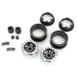Steelies Silver/Black 2.9" Stamped Steel Dual Offset (+2/+10) Wheels for Axial SCX6