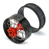 1/4 Pro-Spec Aluminum V2 Bead Rear Wheel Black/Red (1): Promoto-SM