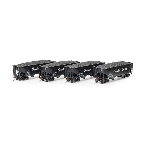 HO 34' 2-Bay Offset Hopper with Coal Load, CP #354031 / 354268 / 354297 / 354354 (4)