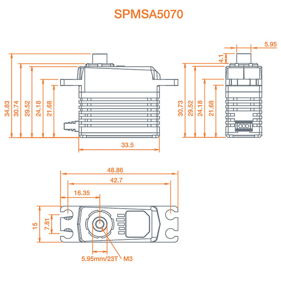 A5070 Mini Digital HV High Torque High-Speed Brushless Metal Gear Aircraft Servo