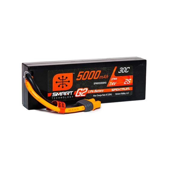 5000mAh 2S 7.4V Smart G2 LiPo 30C Hard Case; IC3