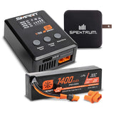 Smart Powerstage Bundle: 1400mAh 2S 30C LiPo Battery (IC2) / S100 Charger /  65W Power Block / Adapter