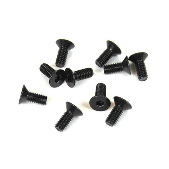 M4x10mm Flat Head Screws, Black (10)