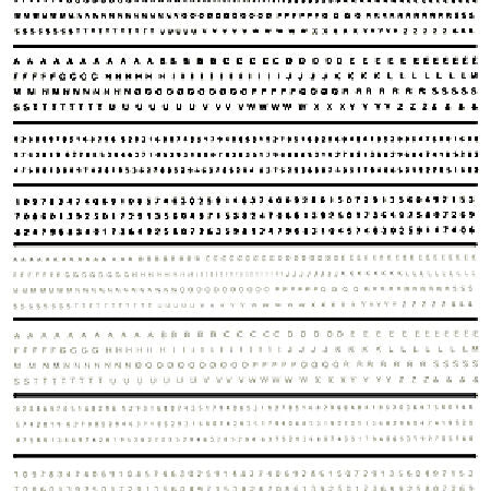 Mini Lettering Dry Transfer, Black/White