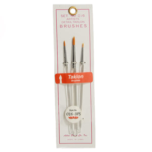 Golden Taklon Brush Sets, Size 2, 0, 5/0