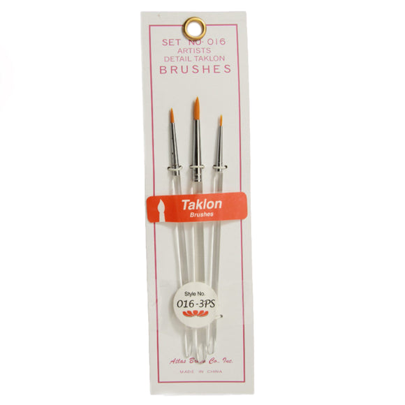 Golden Taklon Brush Sets, Size 2, 0, 5/0