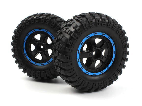 Smyter Desert Wheels/Tires Assembled (Black/Blue)