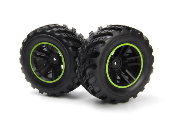 Spryte Wheels/Tires Assembled (Black/Green)