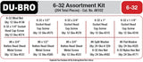 6-32 Hardware Assortment Kit, 204pcs