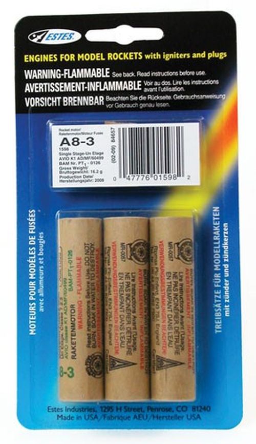 A8-3 Model Rocket Engines (3pk)