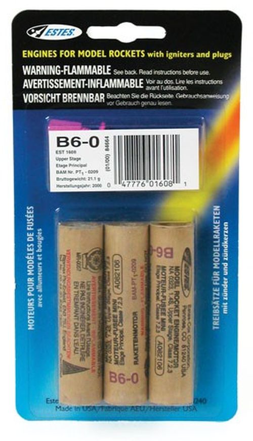 B6-0 Model Rocket Engines (3pk)