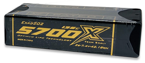 Exalt - 2S 7.4V 5500MAH 135C Shorty w/5mm Bullets, X-Rated LiPo Battery Series