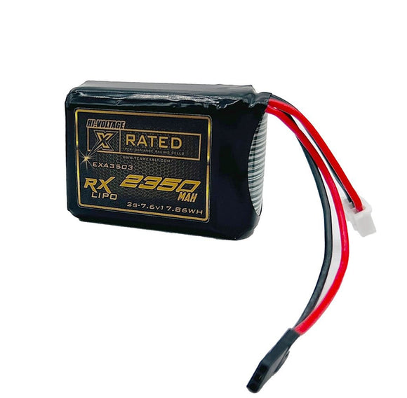 Exalt - 2S 7.6V 2350MAH RX Hump w/Futaba Connector, X-Rated LiPo Battery Series