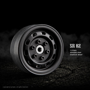 1.9 SR02 Beadlock Wheels (Matt Black) (2)