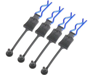 Body Clip Retainers, for 1/8th Scale, Blue (4pcs)