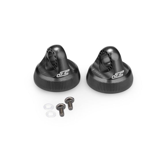 Fin, 13mm Shock Cap, Black, Fits Team Associated 13mm