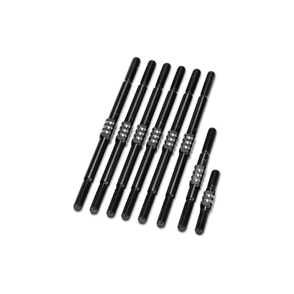 RC10T Fin Titanium Turnbuckle Set, 8pc, Stealth Black