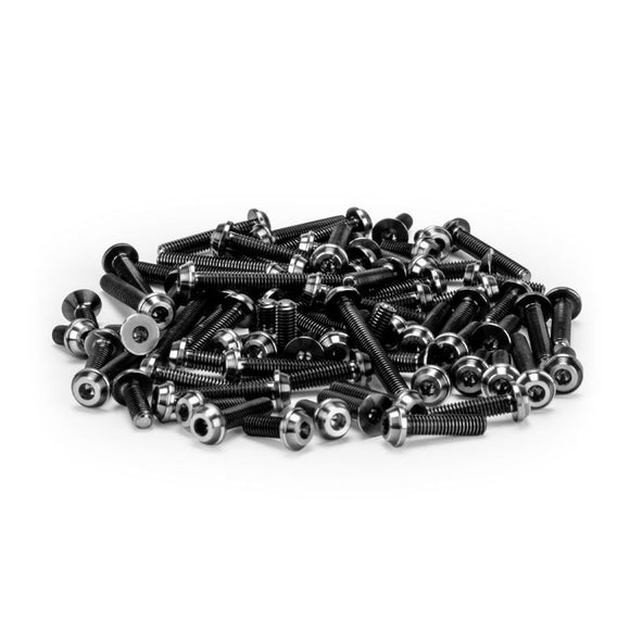 RC10B7 Titanium Top Hat Screw Set, Upper, Black, 74pc