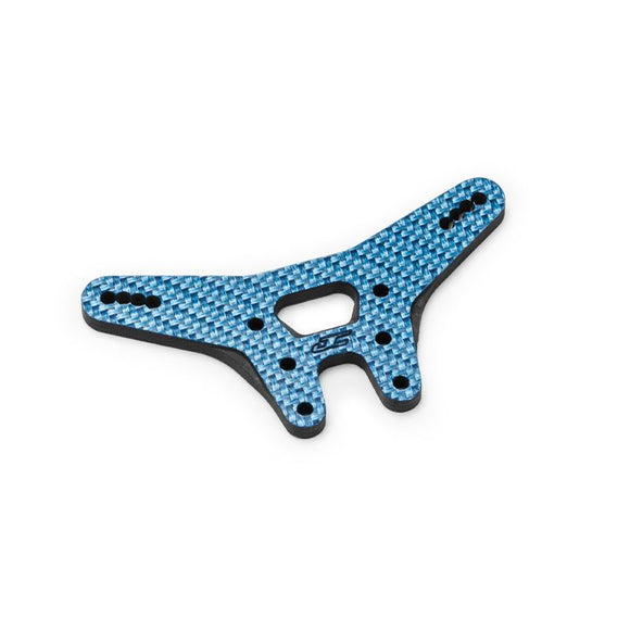 RC10B7 Carbon Fiber Rear Shock Tower, Blue, Fits RC10B7