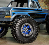 Bulls Eye - 2.0" 6 Slot Crawler Wheel, Blue w/ Silver