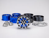 Bulls Eye - 2.0" 6 Slot Crawler Wheel, Blue w/ Silver