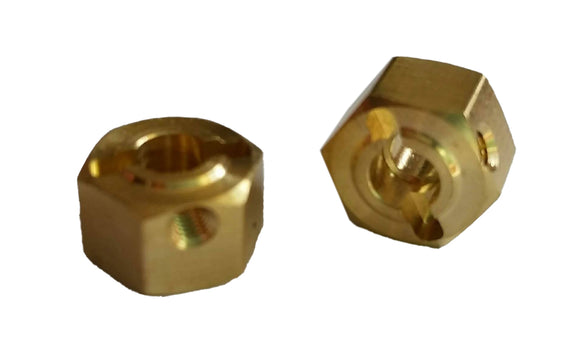 (2) 12mm x 10mm wide Brass Hexes with Hardware