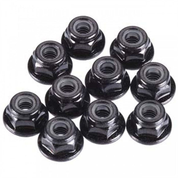 (10) 4mm Flanged Nylock Wheel Serrated Nuts