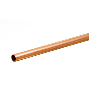 Round Copper Tube: 3/16" OD x 0.014" Wall x 12" Long