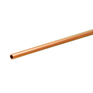 Round Copper Tube: 1/8" OD x 0.014" Wall x 12" Long