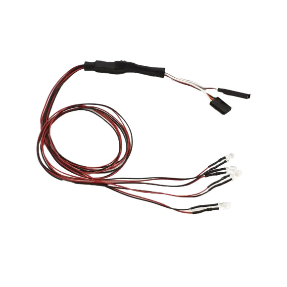 LED Light Unit, 4x F5 Bulbs Clear and Red, L=400