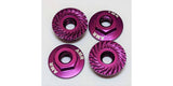 M4 Aluminum Serrated Flange Nut, Purple (4pcs)