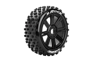 B-Rock 1/8 Off-Road Buggy Tires, 17mm Hex, Mounted on