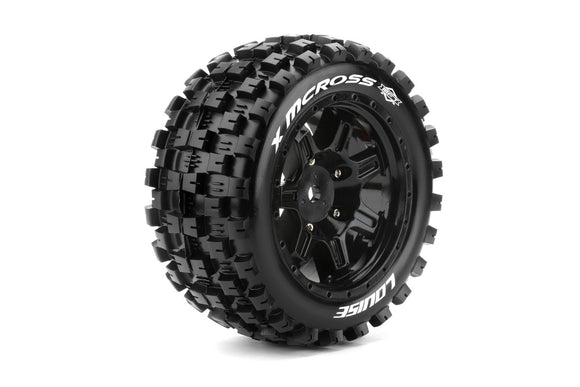 MFT X-Mcross Sport Monster Truck Tires, 24mm Hex, Mounted