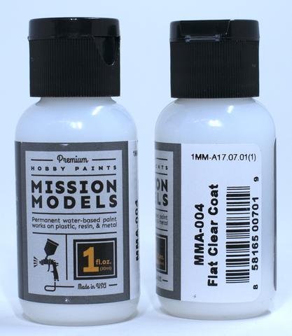 Mission Models - Acrylic Model Paint 1 oz Bottle, Flat Coat Clear