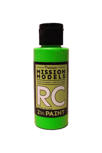Mission Models - Water-based RC Paint, 2 oz bottle, Flourescent Racing Grenn