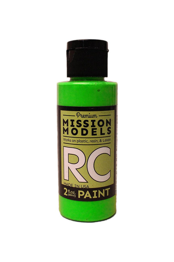 Mission Models - Water-based RC Paint, 2 oz bottle, Flourescent Racing Grenn