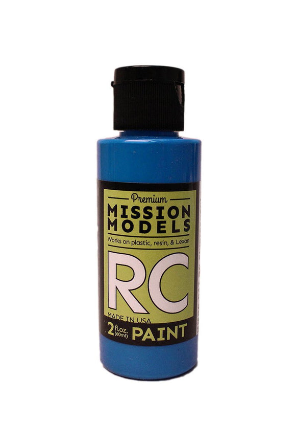 Mission Models - Water-based RC Paint, 2 oz bottle, Fluorescent Racing Blue