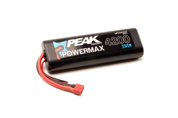 Peak Racing - PowerMax Sport 4200mAh LiPo Battery, 7.4V, Deans Connector