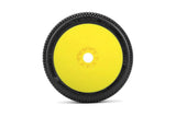 Block In 1/8 Buggy Mounted Tires Yellow Wheels (2)