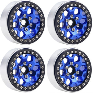 B3 Aluminum 1.9 Beadlock Wheels 9mm Hubs, Blue, for