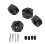 12mm Wheel hex (4), Black, for Losi Mini LMT