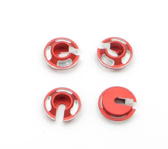 Aluminum Shock Spring Retainers, Red (4), for MST