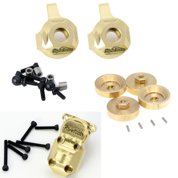 Axial SCX24 Brass Hex Hubs / Diff Cover / Front Knuckles