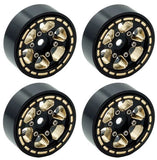 1.0" Black Brass Beadlock Crawler Wheels, 1/24 TRX4M