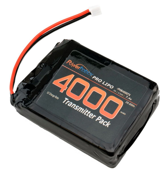 Power Hobby - 2S Spektrum DX9 / DX7S / DX8 / DX6 4000mAh 7.4 Lipo Transmitter TX Battery
