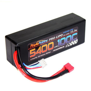 Power Hobby - 3S 11.1V 5400MAH 100C Hard Case Lipo Battery, w/ Deans Connector