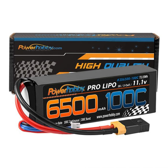 Power Hobby - 6500mAh 11.1V 3S 100C LiPO Battery Pack w/ XT60 + Traxxas ADAP