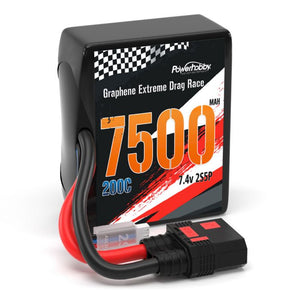 Power Hobby - Graphene 2S 7500MAH 200C Drag Lipo Battery 2S5P w/8AWG Wire QS8 Plug