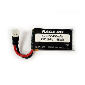 Rage R/C - 3.7V 400mAh 25C LiPo; P-51D, F4U, T-28, Spitfire, Bf 109, Tempest 600, Super Cub MX