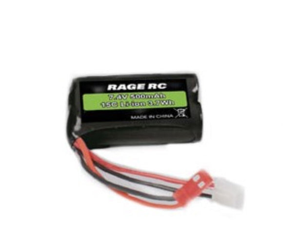 Rage R/C - 7.4v, 500mAh Li-ion Battery; LightWave